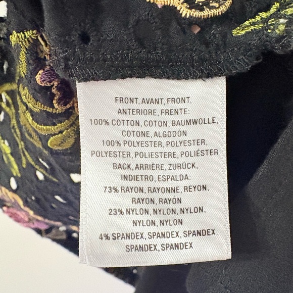 💖ANTHROPOLOGIE Meadow Rue Black Eyelet Harriet Floral Embroidery Sleeveless Top - Picture 6 of 6